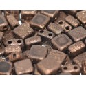 Perline Tile 6 mm Crystal Etched Bronze - 40 Pz