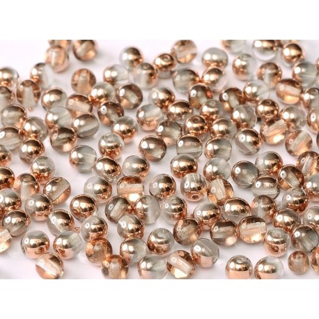 Perle Tonde in Vetro di Boemia 8 mm Crystal Capri Gold - 20 Pz