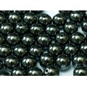 Perle Tonde in Vetro di Boemia 8 mm Jet Hematite - 18 Pz