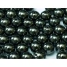Perle Tonde in Vetro di Boemia 6 mm Jet Hematite - 25 Pz