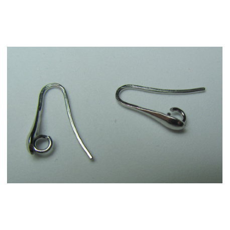 Monachella a Goccia in Argento 925 Rodiato 17 mm - 2 pz