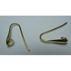 925 Sterling Silver Drop Ear Hook 17 mm Rhodium Plating - 2 pcs