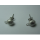 Perno in Argento 925 Pallina Opaca 7,5 mm con Farfalline - 2 pz