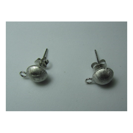 Perno in Argento 925 Pallina Opaca 7,5 mm con Farfalline - 2 pz