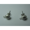 Perno in Argento 925 Pallina Opaca 7,5 mm con Farfalline - 2 pz