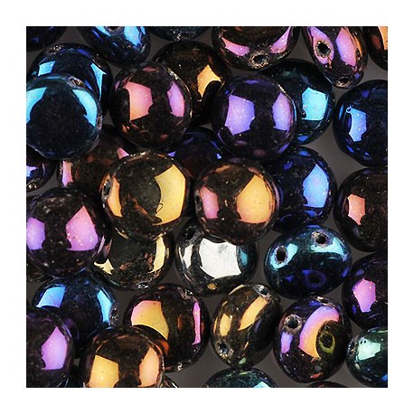Candy Beads 8 mm Jet Iris - 20 pz