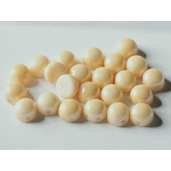 Cabochon Doppio Foro 6 mm Opaque Champagne Luster - 10 pz