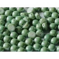 Cabochon Doppio Foro 6 mm Opaque Teal Luster - 10 pz