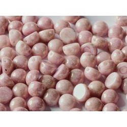 Cabochon Doppio Foro 6 mm Opaque Rose Luster - 10 pz