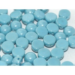 Cabochon Doppio Foro 6 mm Opaque Turquoise Shimmer - 10 pz
