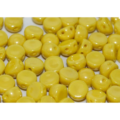 Cabochon Doppio Foro 6 mm Opaque Lemon Shimmer - 10 pz