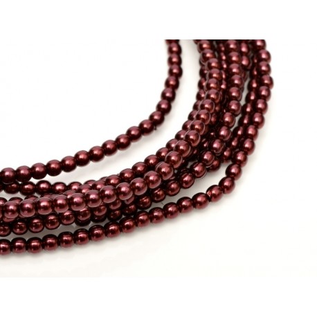 Glass Pearls 2 mm Wine - 50 pcs