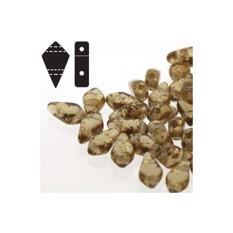 Kite Beads 9 x 5 mm Gold Splash Smoke Topaz - 5 g