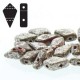 Kite Beads 9 x 5 mm Silver Splash Red Opaque - 5 g