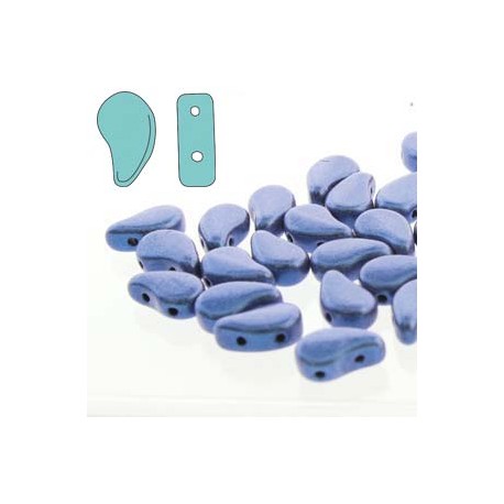 Paisley Duo 8x5 mm Metallic Suede Blue - 10 g