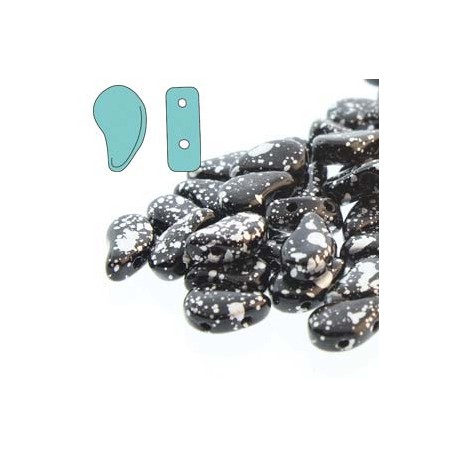 Paisley Duo 8x5 mm Jet Silver Splash - 10 g