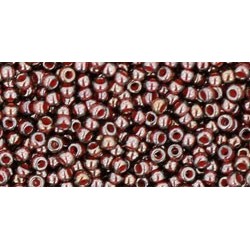 Toho Round 11/0 Inside Color Montana Blue/Oxblood Lined