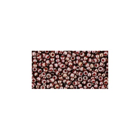 Rocailles Toho 11/0 Inside Color Montana Blue/Oxblood Lined