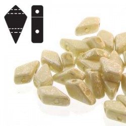 Kite Beads 9 x 5 mm Silver Splash Chalk Opaque - 5 g