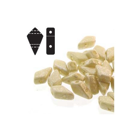 Kite Beads 9 x 5 mm Silver Splash Chalk Opaque - 5 g