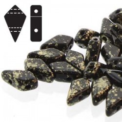 Kite Beads 9 x 5 mm Silver Splash Jet Opaque - 5 g