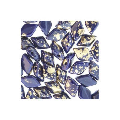 GemDuo 8 x 5 mm Gold Splash Royal Blue Opaque - 5 g