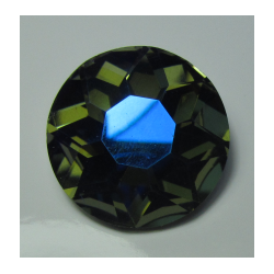 Cabochon Tondo Vetro 27 mm Dark Olive Green AB - 1 pz