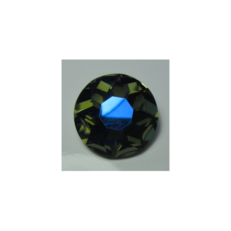 Cabochon Tondo Vetro 27 mm Dark Olive Green AB - 1 pz