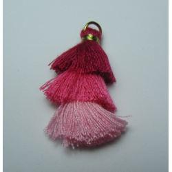 3 Layer Tassel 4 cm Fuchsia/Pink Shade - 1 pc