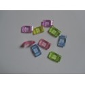 Carrier Beads in Acrilico 17x9x5 mm, Doppio Foro, Colori Trasp. Misti Casuali - 10 pz