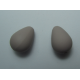 Goccia Resina Satinata 16x11 mm Grigia/Beige - 2 pz