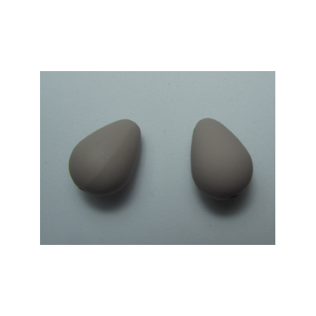 Goccia Resina Satinata 16x11 mm Grigia/Beige - 2 pz