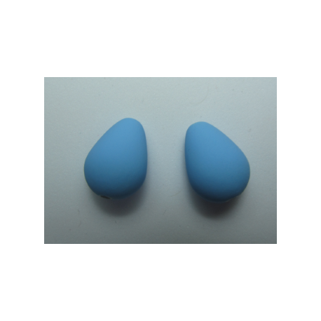 Goccia Resina Satinata 16x11 mm Azzurro - 2 pz