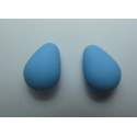 Goccia Resina Satinata 16x11 mm Azzurro - 2 pz