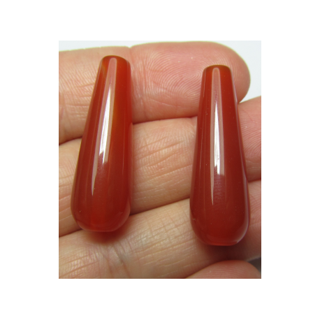 Goccia Agata Liscia Colorata Salmone/Marrone 30x10 mm - 1 pz