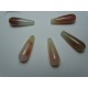 Goccia Agata Liscia Colorata Salmone/Avorio Variegato 30x10 mm - 2 pz