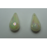 Acrylic Faceted Drops 17x9 mm Ivory AB - 2 pcs