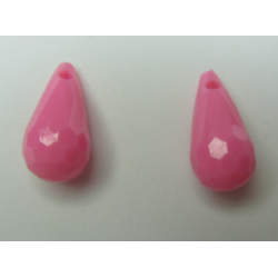 Goccia sfaccettata in acrilico 17x9 mm Pink - 2 pz