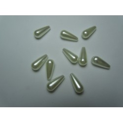 Acrylic Drops 14x6 mm Ivory Pearl - 10 pcs