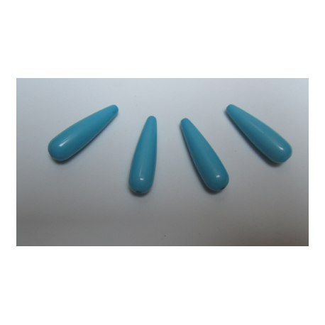 Goccia in acrilico 30x9 mm Turquoise Blue - 4 pz