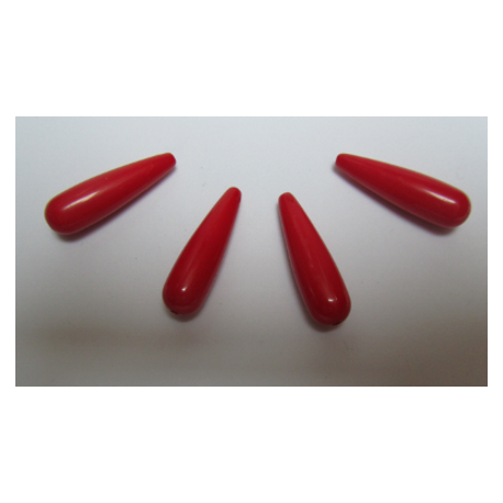 Goccia in acrilico 30x9 mm Red - 4 pz