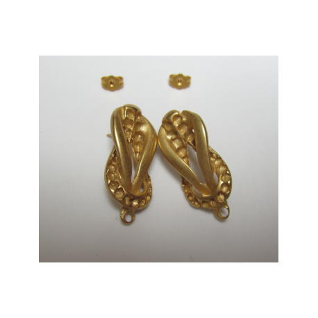 Perno in Zama Intreccio 29x13 mm Color Oro Opaco - 2 pz