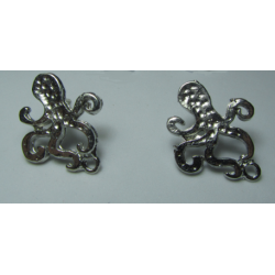 Zamak Octopus Ear Stud 24 x 19 mm Silver Color - 2 pcs