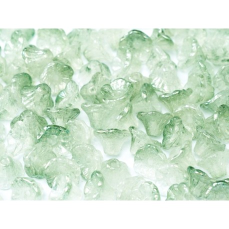 Flower Cup Beads 7x5 mm Crystal Green - 25 pcs