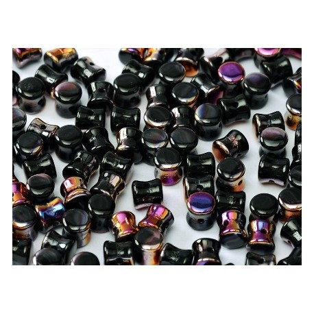 Diabolo Shape Beads 6x4 mm Jet Sliperit - 30 pz