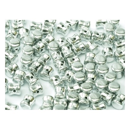 Diabolo Shape Beads 6x4 mm Silver - 30 pz