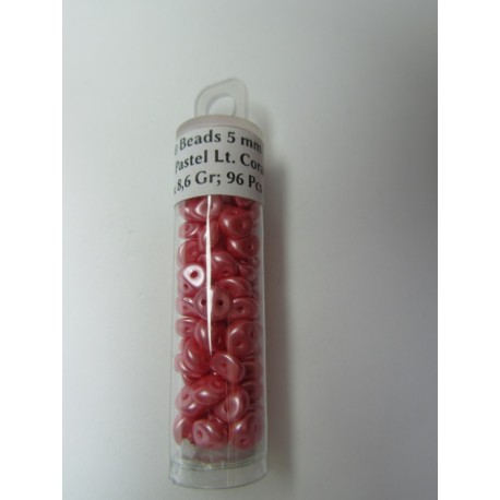 Es-O Beads 5 mm Pastel Light Coral - Fiala da circa 8,6 g