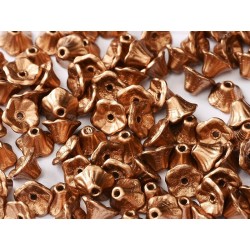 Flower Cup Beads 7x5 mm Crystal Camel Gold - 25 pcs