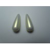 Goccia Resina 33x13 mm Iridescent White/Light Gold - 2 pz