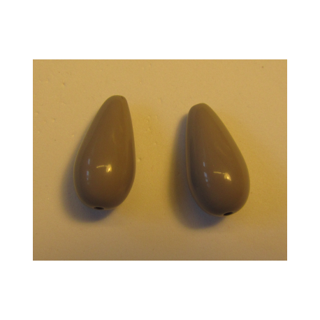 Goccia Resina Lucida 23x11 mm Grigio/Beige- 2 pz